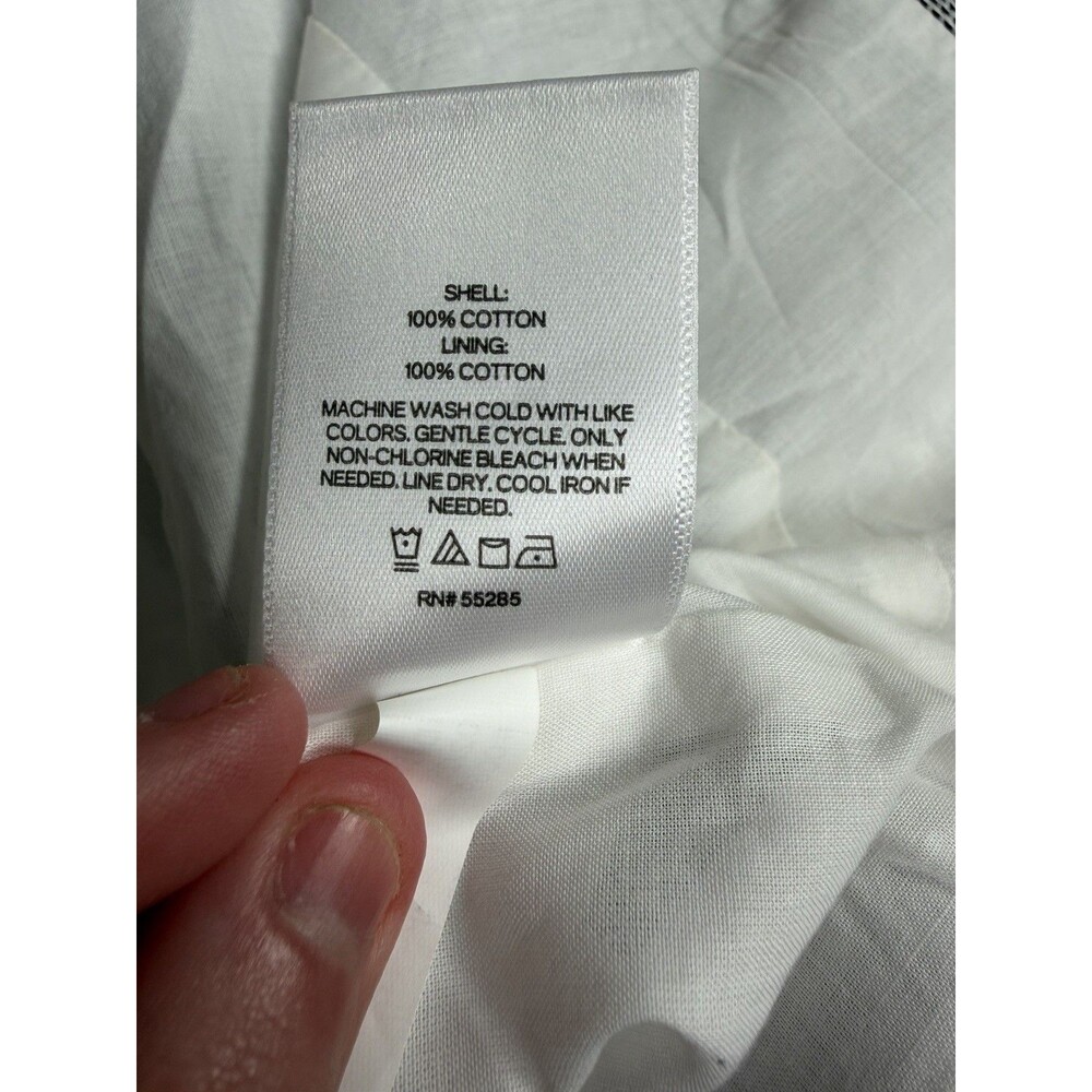 Express Black & White Textured Button Front Vest –Sleeveless Tailored – Size M - Picture 7 of 11